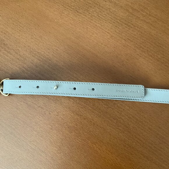 New Emporio Armani Women Leather Belt Beige